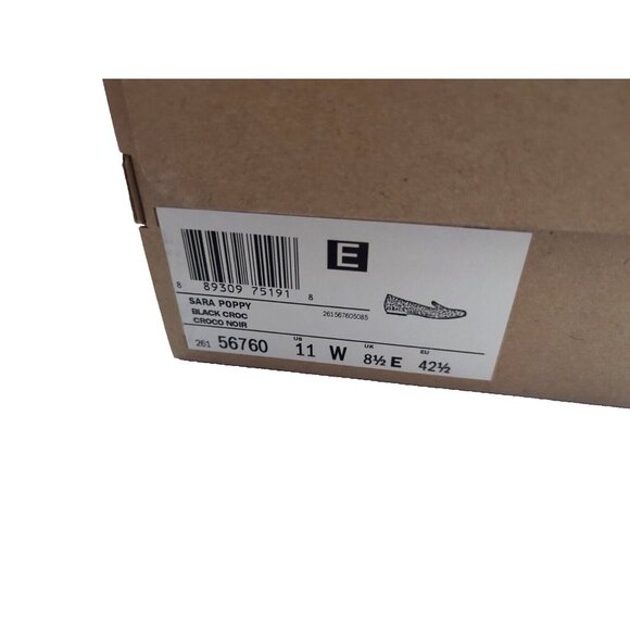 Clarks Collection Sara Poppy Slip-On Loafer Black Croc Size 11 - New - Picture 4 of 4